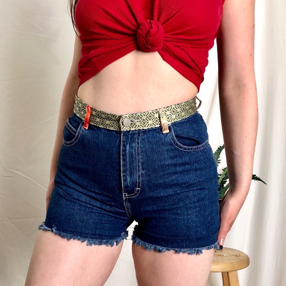 Vintage 90s/y2k high-waisted patchwork shorts